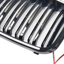 Rejilla de parachoques delantero negro brillante para BMW E46 de 2 puertas 1998-2001 con LED-13