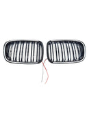 Rejilla de parachoques delantero negro brillante para BMW E46 de 2 puertas 1998-2001 con LED-15
