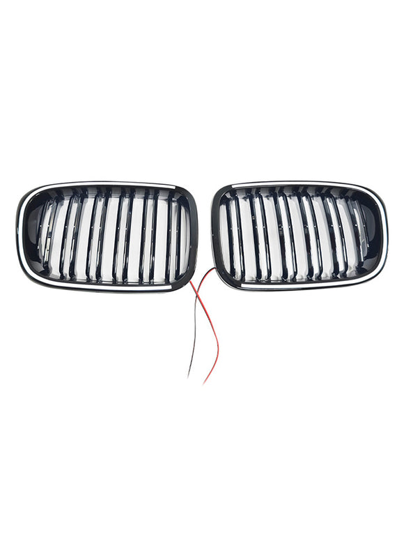 Rejilla de parachoques delantero negro brillante para BMW E46 de 2 puertas 1998-2001 con LED