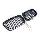 Rejilla de parachoques delantero negro brillante para BMW E46 de 2 puertas 1998-2001 con LED-16