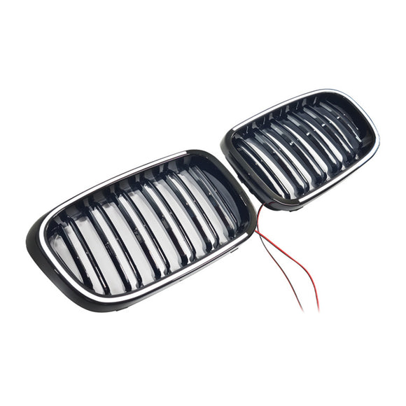 Rejilla de parachoques delantero negro brillante para BMW E46 de 2 puertas 1998-2001 con LED