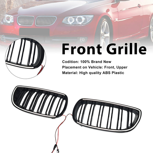 Glänzend schwarzer vorderer Nierengrill, passend für BMW E92 E93 335i 328i Coupe 2006–2009