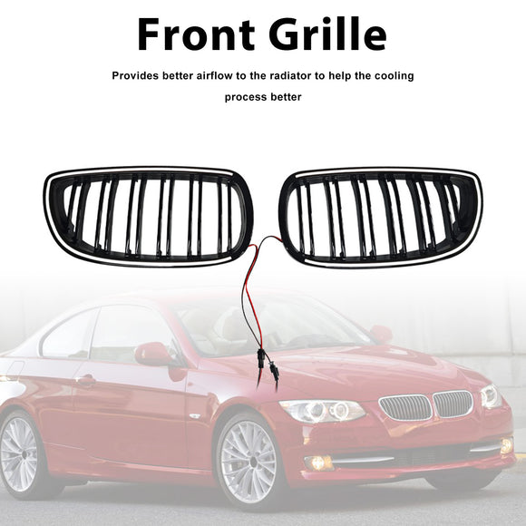 Glänzend schwarzer vorderer Nierengrill, passend für BMW E92 E93 335i 328i Coupe 2006–2009