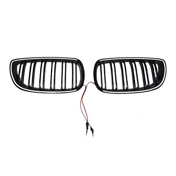 Musta etumunuaisritilän säleikkö sopii BMW E92 E93 LCI 2oors 2010-2013 W/LED
