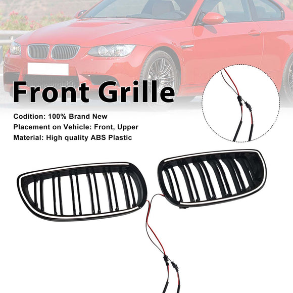 Musta etumunuaisritilän säleikkö sopii BMW E92 E93 LCI 2oors 2010-2013 W/LED