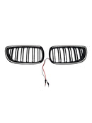 Musta etumunuaisritilän säleikkö sopii BMW E92 E93 LCI 2oors 2010-2013 W/LED-15