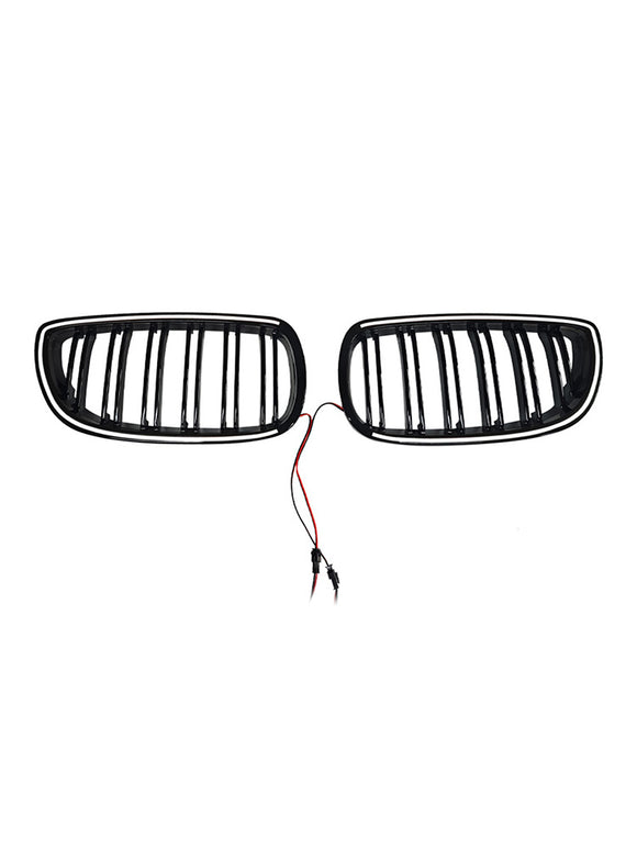 Musta etumunuaisritilän säleikkö sopii BMW E92 E93 LCI 2oors 2010-2013 W/LED