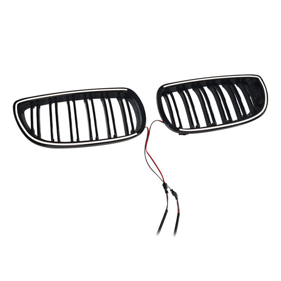 Musta etumunuaisritilän säleikkö sopii BMW E92 E93 LCI 2oors 2010-2013 W/LED