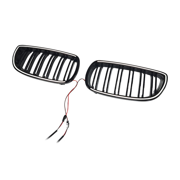 Musta etumunuaisritilän säleikkö sopii BMW E92 E93 LCI 2oors 2010-2013 W/LED