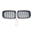 Grade preta do para-choque dianteiro compatível com BMW Série 3 E46 4 portas pré-LCI 1999-2001 com LED-1