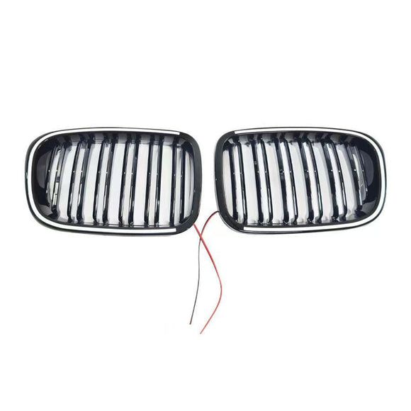 Grade preta do para-choque dianteiro compatível com BMW Série 3 E46 4 portas pré-LCI 1999-2001 com LED