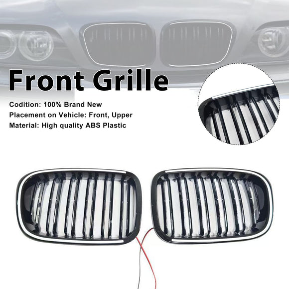 Grade preta do para-choque dianteiro compatível com BMW Série 3 E46 4 portas pré-LCI 1999-2001 com LED