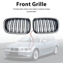 Grade preta do para-choque dianteiro compatível com BMW Série 3 E46 4 portas pré-LCI 1999-2001 com LED-5
