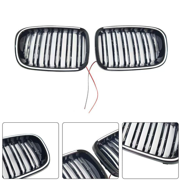 Grade preta do para-choque dianteiro compatível com BMW Série 3 E46 4 portas pré-LCI 1999-2001 com LED