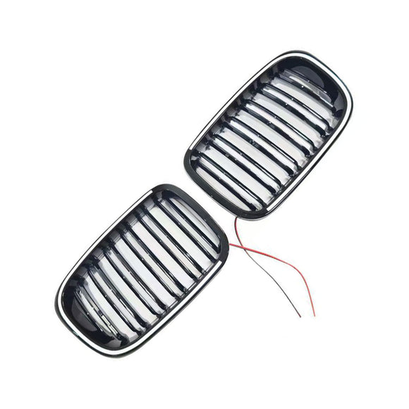 Grade preta do para-choque dianteiro compatível com BMW Série 3 E46 4 portas pré-LCI 1999-2001 com LED