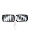 Grade preta do para-choque dianteiro compatível com BMW Série 3 E46 4 portas pré-LCI 1999-2001 com LED-16