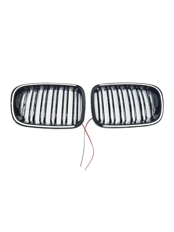 Grade preta do para-choque dianteiro compatível com BMW Série 3 E46 4 portas pré-LCI 1999-2001 com LED