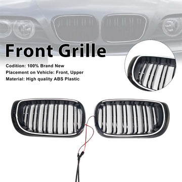2001-2005 BMW 3 Series E46 4-Door LCI Black Front Bumper Kidney Grille W/LED - 0