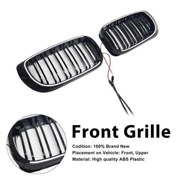 Musta etupuskurin säleikkö sopii BMW 3-sarjan E46 4-oviseen LCI 2002-2005 W/LED