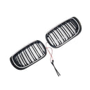 Musta etupuskurin säleikkö sopii BMW 3-sarjan E46 4-oviseen LCI 2002-2005 W/LED-8
