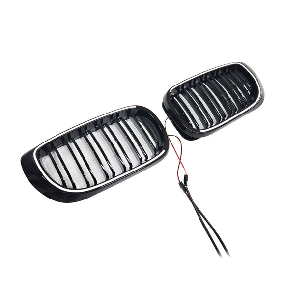 Musta etupuskurin säleikkö sopii BMW 3-sarjan E46 4-oviseen LCI 2002-2005 W/LED