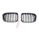 Glänzend schwarzer vorderer Nierengrill, passend für BMW 5er E39 1998–2003 mit LED-1