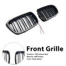 Glänzend schwarzer vorderer Nierengrill, passend für BMW 5er E39 1998–2003 mit LED-6