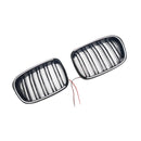 Glänzend schwarzer vorderer Nierengrill, passend für BMW 5er E39 1998–2003 mit LED-9