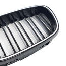 Glänzend schwarzer vorderer Nierengrill, passend für BMW 5er E39 1998–2003 mit LED-10