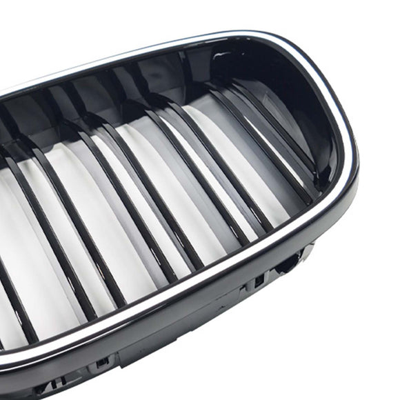 Glänzend schwarzer vorderer Nierengrill, passend für BMW 5er E39 1998–2003 mit LED