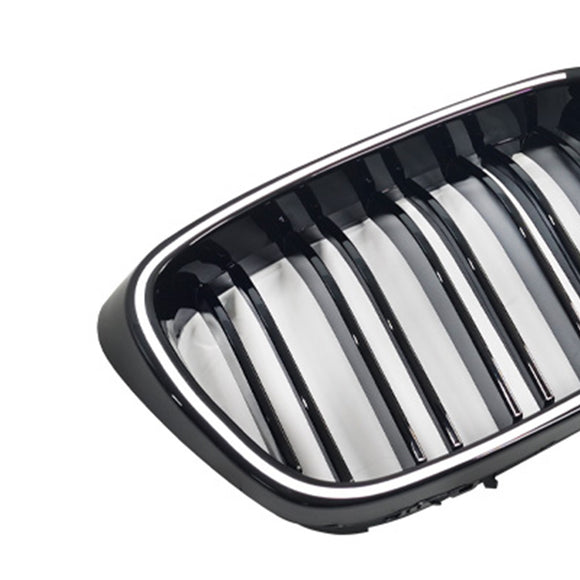 Glänzend schwarzer vorderer Nierengrill, passend für BMW 5er E39 1998–2003 mit LED