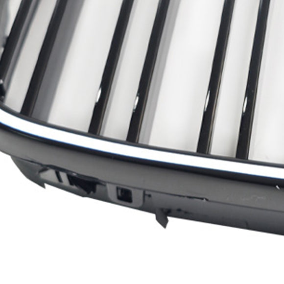 Glänzend schwarzer vorderer Nierengrill, passend für BMW 5er E39 1998–2003 mit LED