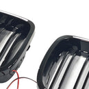 Glänzend schwarzer vorderer Nierengrill, passend für BMW 5er E39 1998–2003 mit LED-13