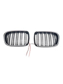 Glänzend schwarzer vorderer Nierengrill, passend für BMW 5er E39 1998–2003 mit LED-15