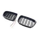 Glänzend schwarzer vorderer Nierengrill, passend für BMW 5er E39 1998–2003 mit LED-16