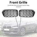 Grade preta da grade do pára-choque dianteiro para BMW X2 série F39 2018-2023 diamante-5