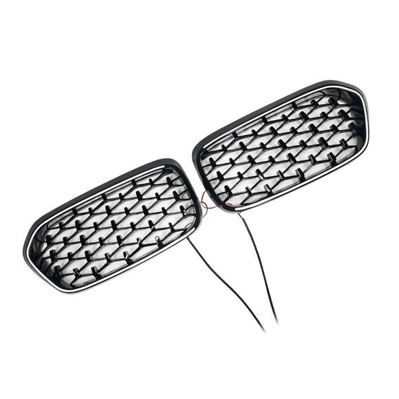 Grade preta da grade do pára-choque dianteiro para BMW X2 série F39 2018-2023 diamante