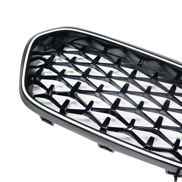 Grade preta da grade do pára-choque dianteiro para BMW X2 série F39 2018-2023 diamante