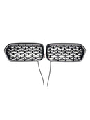 Grade preta da grade do pára-choque dianteiro para BMW X2 série F39 2018-2023 diamante-15