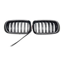 Rejilla tipo riñón para parachoques delantero, color negro brillante, compatible con BMW X3 X4 F25 F26 2014-2017 con LED-1