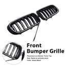 Rejilla tipo riñón para parachoques delantero, color negro brillante, compatible con BMW X3 X4 F25 F26 2014-2017 con LED-6