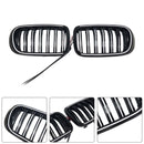Rejilla tipo riñón para parachoques delantero, color negro brillante, compatible con BMW X3 X4 F25 F26 2014-2017 con LED-7