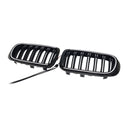 Rejilla tipo riñón para parachoques delantero, color negro brillante, compatible con BMW X3 X4 F25 F26 2014-2017 con LED-9