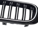 Rejilla tipo riñón para parachoques delantero, color negro brillante, compatible con BMW X3 X4 F25 F26 2014-2017 con LED-11