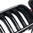 Rejilla tipo riñón para parachoques delantero, color negro brillante, compatible con BMW X3 X4 F25 F26 2014-2017 con LED-12