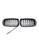 Rejilla tipo riñón para parachoques delantero, color negro brillante, compatible con BMW X3 X4 F25 F26 2014-2017 con LED-14
