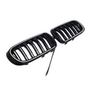 Rejilla tipo riñón para parachoques delantero, color negro brillante, compatible con BMW X3 X4 F25 F26 2014-2017 con LED-16