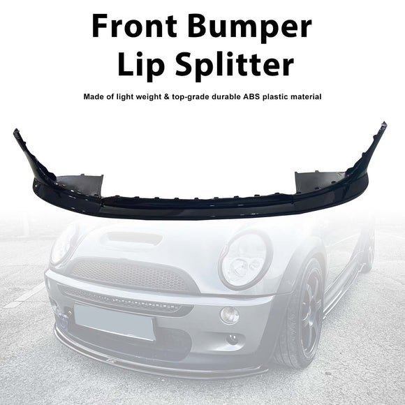 Schwarzer Frontstoßstangen-Spoiler-Lippensplitter, passend für MINI COOPER JCW R55 R56 2006–2013