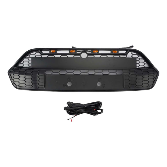 Mattschwarzer Frontstoßstangengrill für Ford Transit Custom 2013–2017 mit LED