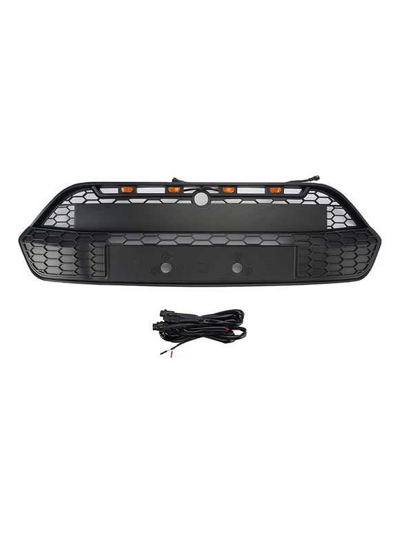 Mattschwarzer Frontstoßstangengrill für Ford Transit Custom 2013–2017 mit LED
